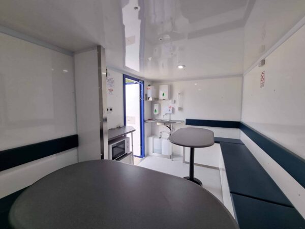 Inside of towable welfare unit