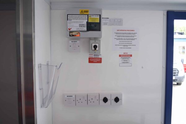 Inside of towable welfare unit