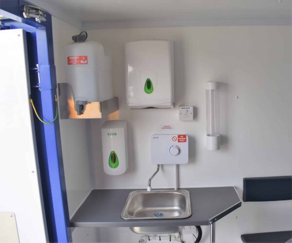Inside of towable welfare unit